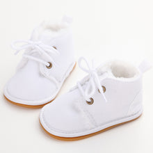 Delebao Cotton Shallow Baby Shoes Lace-Up Solid For Autumn Winter Warm Baby Girl Shoes High Quality Rubber First Walkers