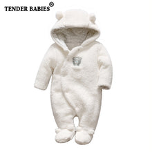 Tender Babies Newborn baby clothes bear onesie baby girl boy rompers hooded plush jumpsuit winter overalls for kids roupa menina