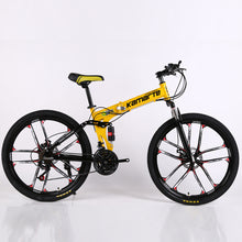 26inch 10 knife wheel folding mountain bike 21 speed Two-disc brake bicycle 20inch 5 knife wheel folding mountain bike