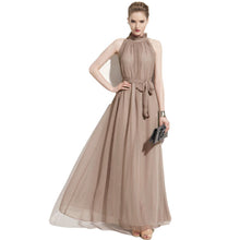Hot Sale 2017 Women Dress Elegant Bohemian Beach Neck Sexy Maxi Dress Chiffon Halter Long Dress DR410