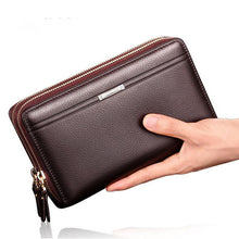 Luxury Brand Business Men Wallets Long PU Leather Cell Phone Clutch Wallet Purse Hand Bag Top Zipper Large Wallet Card Holders