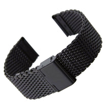 20mm/22mm Solid Milanese Mesh Stainless Steel Strap with Hook Buckle Classic Black Watch Band Straps Cinturino Orologio