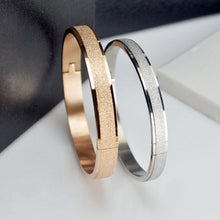 Simple Rose Gold Fashion Punk Luxury Love Bracelets Bangles Grind Arenaceous Frosted Bracelets For Women Men Couple Cool Jewelry