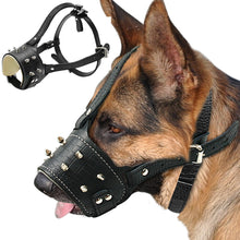 Cool Spiked Studded Pu Leather Dog Muzzle Anti Biting Padded Dogs Traning Muzzle No Bark Pet Mask For Pitbull Labrador