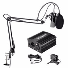 Neewer NW-700 Condenser Microphone & NW-35 Scissor Arm Stand XLR Cable and Mounting Clamp & NW-3 Pop Filter Phantom Adapter Kit