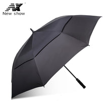 NX oversized double layer 145cm windproof straight handle Long handle men women business rain umbrella large golf umbrella