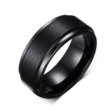 Mens Rings BASIC 8MM Wedding Band Black Pure Tungsten Carbide Engagement Ring for Men Matte Brushed Center Jewelry bague homme