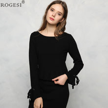 Rogesi Sweater Women 2017 Pullover Women Sweaters Long Sleeve Women's Clothing Pullovers Casual Black Color Sleeve Cross Ties