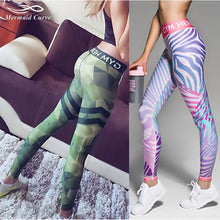 Mermaid Curve Fitness leggings Women Workout gym Hero Print Yoga Pants stripe camouflage sports Leggings Fitness Stretch Trouser