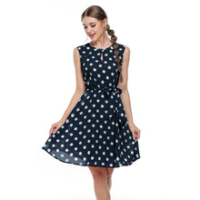 Meaneor 2017 sexy vestido summer dress dot print chiffon elegant casual bow dress women dresses White, Pink, Blue, Black