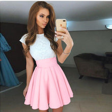 Women Summer White Lace Party Dress 2017 New Style Cute Elegant O-neck Mini Dresses Vestidos Plus Size