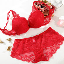 2017 Women underwear bra suit Push Up Bra Set Sexy Deep v gather adjustment female lingerie Lace Bra and pants sets 75 B C Cup
