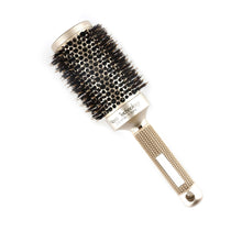 Nano Ceramic Alunimium Hair Round Brush With Boar Bristle Hair Gold Hairdressing Round Brush For Barber 4 Sizes Styling Comb