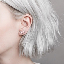 New Fashion 925 Sterling Silver straight Bar /Stick Stud Earrings Piercing Vertical Bar Gift for Men Women geometric GTLE492-1