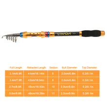 Lixada Portable Lure Rod Set Spinning Rod Fishing Reel Combos Full Kit 2.1/2.4/2.7/3M Fishing Rod Pole Reel Line Lures Hooks Bag