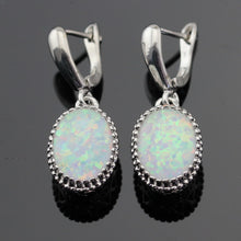 Australia White Opal Stones Silver Color Jewelry Sets For Women Necklace Pendant Drop Earrings Rings Christmas Gift Free Box