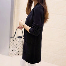OLGITUM New Women Spring/ Autumn Sweater 2017 Long Cardigan Korean Slim Pocket Loose Knit Sweater Outwear Coat SW522