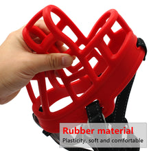 Soft Rubber Dog Training Muzzle Adjustable Straps Silicon Basket Anti-Bite Pet Muzzles For Small Medium Large Dogs Black Red