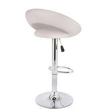 2pcs LANGRIA Gas Lift Height Adjustable Swivel Faux Leather Bar Stools Chairs with Crescent Shaped Backrest Chromed Base