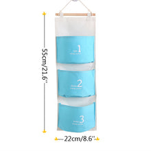 3PCS Cotton Fabric Wall Hanging Storage Bag For Organizer Sundry Storage Pocket For Decoration Kitchen Bathroom Living Room