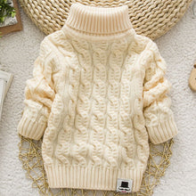 Boys Girls Turtleneck with Beard Label Solid Baby Kids Sweaters Soft Warm Sueter Infantil Autumn Winter Children's Sweater Coats