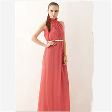 Hot Sale 2017 Women Dress Elegant Bohemian Beach Neck Sexy Maxi Dress Chiffon Halter Long Dress DR410