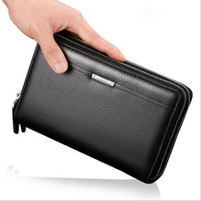 Luxury Brand Business Men Wallets Long PU Leather Cell Phone Clutch Wallet Purse Hand Bag Top Zipper Large Wallet Card Holders