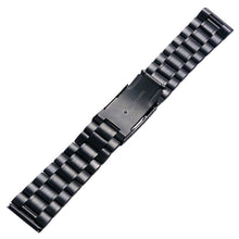 Black New Mens Black Stainless Steel Watch Band Strap Metal Bracelets For Men Wrist Watches Watchband Replacement + 2 Spring Bar