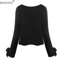 Rogesi Sweater Women 2017 Pullover Women Sweaters Long Sleeve Women's Clothing Pullovers Casual Black Color Sleeve Cross Ties