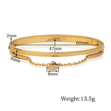 Heart Charm Elegant Bangle Bracelet For Women Rose Gold Color Stainless Steel Stellux Austrian Crystal With Roman Letter