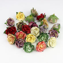 HUADODO 3cm Mini Rose Flower Head Artificial Flowers for Wedding Decoration Ball Craft Fake Flowers 30pieces/lot
