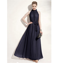 Hot Sale 2017 Women Dress Elegant Bohemian Beach Neck Sexy Maxi Dress Chiffon Halter Long Dress DR410