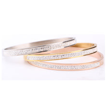 Two Row crystal rhinestone pave stainless steel love bracelets & bangles for women
