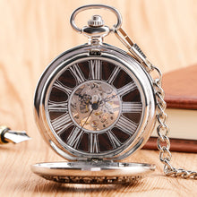 Vintage Wood Mechanical Pocket Watch Roman Numerals Creative Carving Flower Dial Wooden Watches Pendant Chain Women Men Gifts