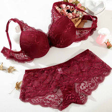 2017 Women underwear bra suit Push Up Bra Set Sexy Deep v gather adjustment female lingerie Lace Bra and pants sets 75 B C Cup