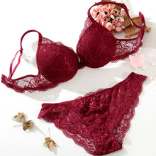 Shitagi Woman Sexy Lingerie Lace Bra Gather Adjustable Intimate Push Up Young Bra And Panty Sets A B C Cup Deep V-neck Underwear