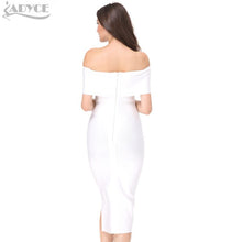 ADYCE 2017 new Celebrity Runway Bandage Dress white black red Sexy Off -Shoulder bodycon women evening party knee-length Dress