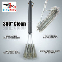 18" Rugged Grill Cleaning Brush BBQ tool Grill Brush 3 Stainless Steel Brushes In 1 Provides Effortless Cleanin BBQ Accessories