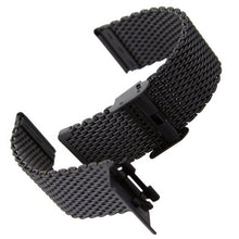 20mm/22mm Solid Milanese Mesh Stainless Steel Strap with Hook Buckle Classic Black Watch Band Straps Cinturino Orologio