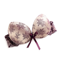 Yaqianting Women Bra Set High Quality Sexy Push Up Bra Satin Luxury Lace Flower Charming Underwear Brief Lingerie Plus size