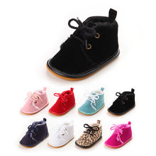 Delebao Cotton Shallow Baby Shoes Lace-Up Solid For Autumn Winter Warm Baby Girl Shoes High Quality Rubber First Walkers