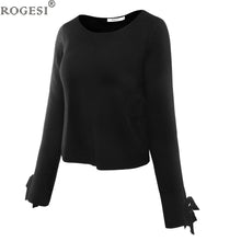 Rogesi Sweater Women 2017 Pullover Women Sweaters Long Sleeve Women's Clothing Pullovers Casual Black Color Sleeve Cross Ties