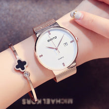 New Lady Fashion Watch Women Elegant Thin Rose Gold Bracelet Mesh Band Wristwatch Quartz Clock Relogio Feminino Montre Femme 46