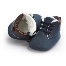 2017 Autumn Winter Khaki Lace Up Baby Boots Warm Baby Boys Cotton Shoes Fleece Leisure Toddler Shoes Soft Indoor Footcovers