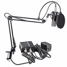 Neewer NW-700 Condenser Microphone & NW-35 Scissor Arm Stand XLR Cable and Mounting Clamp & NW-3 Pop Filter Phantom Adapter Kit