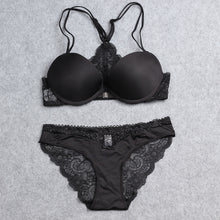 BRESNA Backless Bra With Lace Front Closure Bra Set Push Up Y-line Straps Ladies Lingerie Underwear Sexy Brassiere White Black