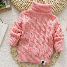 Boys Girls Turtleneck with Beard Label Solid Baby Kids Sweaters Soft Warm Sueter Infantil Autumn Winter Children's Sweater Coats