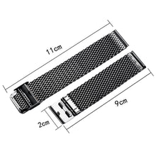 20mm/22mm Solid Milanese Mesh Stainless Steel Strap with Hook Buckle Classic Black Watch Band Straps Cinturino Orologio