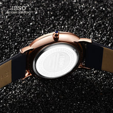 IBSO 7.6MM Ultra-Thin Women Watches 2017 Fashion Waterproof Quartz Watch Women Luxury Genuine Leather Strap Montre Femme
