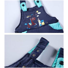 cartoon baby Children boys girls winter warm down jacket suit set thick coat+jumpsuit baby clothes set kids jacket animal Horse